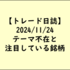 レンジ相場でテーマ探し中