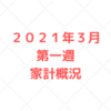 【家計管理　結果　検証】２０２１年３月　第一週　家計概況