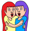 仲良し姉妹 のかわいいイラスト