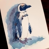 水彩画293枚目｢ポストカードペンギンさん｣