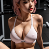 ピンク髪の筋トレ韓国女子 1