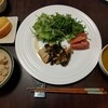 鶏肉ネギソースとかぼちゃスープ