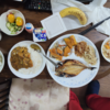 とある日の朝食【鯵の干物とカレー】