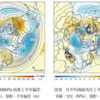 第62回 専門 問15：月平均500hPa 高度と平年偏差、月平均海面気圧と平年偏差