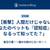 「【衝撃】人間だけじゃない！あなたのペットも『認知症』になるって知ってた？」