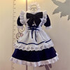 メイド服 青色 荷葉フリル スカート コスプレ衣装 Lolita アリス•イン•ワンダーランド