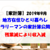 【家計簿】2019年10月 地方在住ひとり暮らしサラリーマンの家計簿公開！