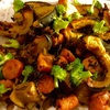 トルコ風焼きスパニッシュ鯖、焼き野菜、白菜、大根、椎茸その他のあっさりスープ