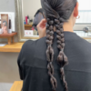 暑い夏を乗り切る♪ロングヘアの三つ編みアレンジ