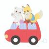 車に乗った動物の素材、無料ダウンロード中（イラストAC)