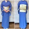 背に一つ紋色無地でお稽古に。