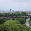 あっかい電車と岡崎城