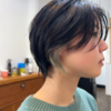 ショートヘアのカラーデザイン▷ブリーチ2回以上のイヤリングカラー
