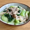 青梗菜と豚バラのミルク煮