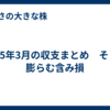 2025年3月の収支まとめ　そして膨らむ含み損