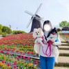 チューリップ見犬と行く鶴見緑地公園
