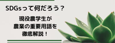 【2021年最新版】SDGs、6次産業化って何？現役農学生が農業の知っておくべき重要用語を徹底解説！