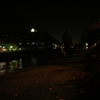 夜の八幡城と吉田川