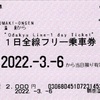 本日の使用切符：小田急電鉄 鶴巻温泉駅発行 1日全線フリー乗車券