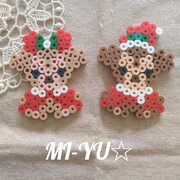 アイロンビーズ ディズニー クリスマス ダッフィー シェリーメイ Mi Yu のアイロンビーズアトリエ Perlerbeads Design