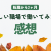 転職から2ヶ月経って思うこと