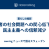 若者の社会問題への関心低下と民主主義への信頼減少