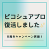 ピコシュアプロ復活しました！！