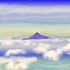 機内から見た富士山