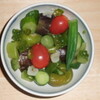 夏野菜の蒸し浸し、すこし梅酢