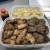 本日夜の賄い:焼肉&焼鳥弁当＋モヤシナムル