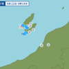 午前６時１４分頃に新潟県の佐渡付近で地震が起きた。