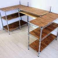 スチールラックでキッチンカウンターをdiy きび六 スチールラックでキッチンカウンターをdiy きび六
