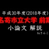 名寄市立大学_小論文_平成30年度_一般入試前期日程