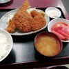 西川口の「あおき食堂」でさんまフライとメンチカツと魚肉ソーセージフライと玉ねぎフライ定食を食べました★