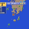 夜だるま地震速報『最大震度3／薩摩半島』