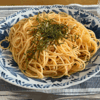 今日の朝昼飯はデニッシュパンと明太パスタ！