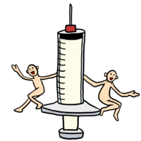 かわいい注射器 のイラスト