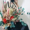 王道のかわいい花束をドライフラワーとワイルドフラワーで！プレゼントにもおすすめ