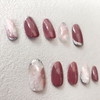 ネット販売してるピンクの大理石アートのハンド用つけ爪をネイルブログでご紹介
