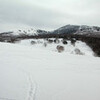 天気に恵まれた四阿山・根子岳で雪と戯れる