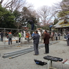 節分祭　櫓（やぐら）建て