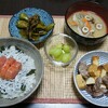 明太シラス丼と砂肝炒め