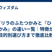 ゴリラのふたつかみと『ひとつかみ』の違い一覧｜特徴から目的別選び方まで徹底比較