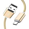 USB Type C ケーブル Type-C 充電ケーブル【1.5m/保証付き】急速充電 高速データ転送 タイプ C ケーブル ナイロン編み 断線防止 Android Galaxy Xperia AQUOS HUAWEIケーブル アンドロイド多機種対応(ゴールド)