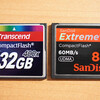 CFカード (compact flash card)　速度比較　Transcend 400X（32GB） VS  SanDisk Extreme 60MB/s（8GB）