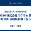 #536 株式会社スクラム 第13期決算 当期純利益 3百万円
