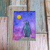 水彩画625枚目｢月見るペンギンさん｣