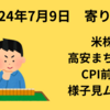 【24/7/9】米株は高安まちまち　今週のCPIや要人発言を前に様子見　日経にはSOX指数上昇が追い風