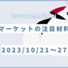 マーケットの注目材料　2023年10月21日～27日　随時更新