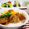 ♪豚丼＆オクラとチーズの卵スープ献立♪